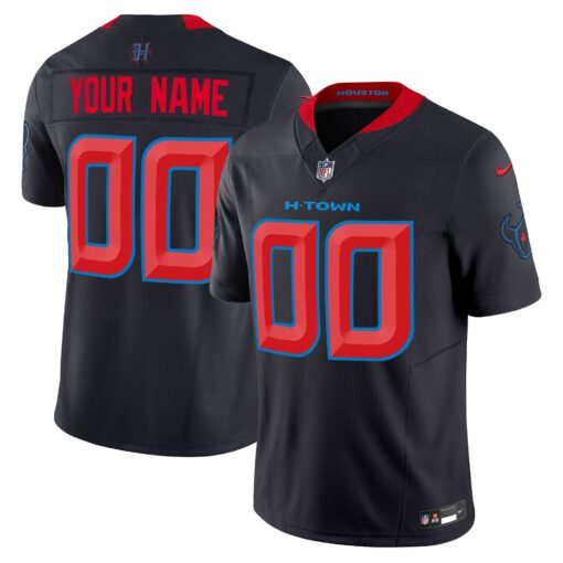 Men's Nike Navy Custom Houston Texans 2nd Alternate Vapor F.U.S.E. Limited Jersey